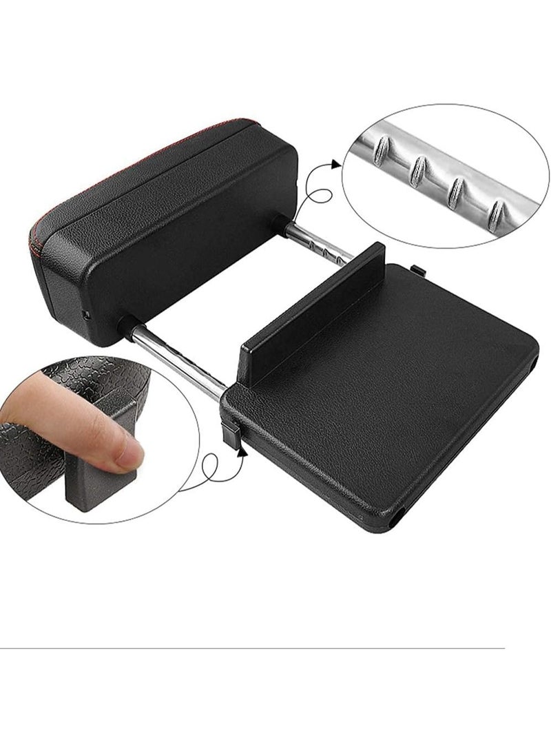 مسند ذراع سيارة من جلد البولي يوريثان مع حامل أكواب مخفي - منظم وسطية أنيق باللون الأسود لتخزين وأناقة محسّنين، تنظيم داخل السيارة | إكسسوارات سيارات حديثة | تشطيب من جلد البولي يوريثان، منظم تخزين سيارة - Image 4